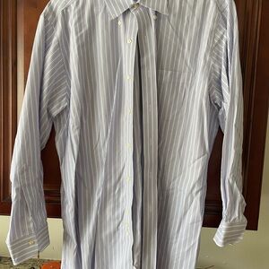 Brooks Brothers Classic Blue Striped Men's Dress  Shirt